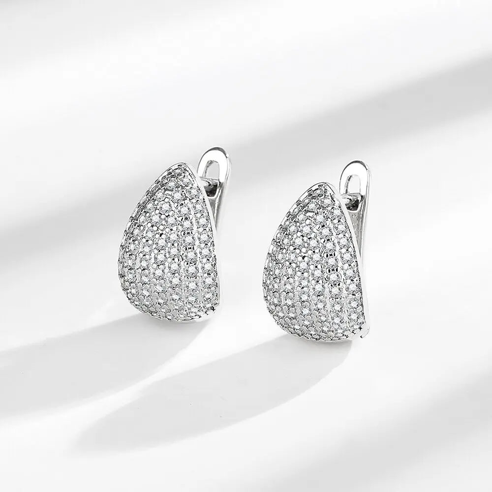 Creolen aus 925er-Sterlingsilber, Nadel, rosa Kristall, Herz-Creolen für Damen, modische geometrische Anhänger-Ohrringe, Luxus-Schmuck, Geschenke