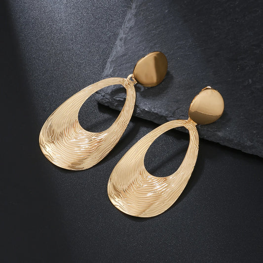 Vintage-Ohrringe mit Wassertropfen aus Metall ohne Piercing, geometrische Statement-Ohrringe, keine durchbohrten Ohrclips