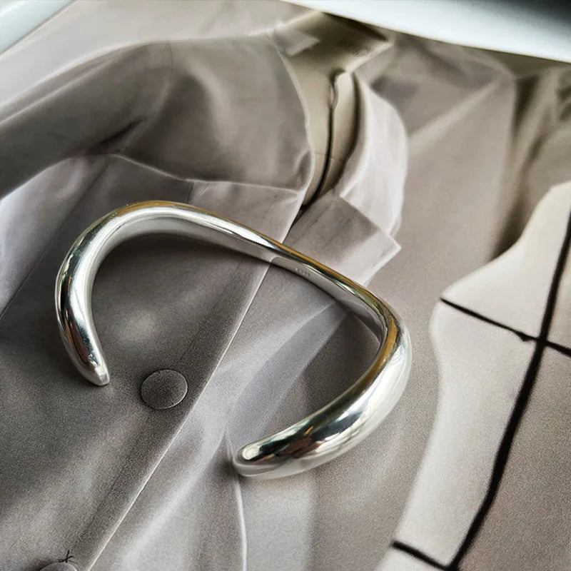 Persönlichkeit Trendy Arc Design 925 Sterling Silber Damen Armreif Promotion Schmuck Für Frauen Valentinstag Geschenke Nie Verblassen