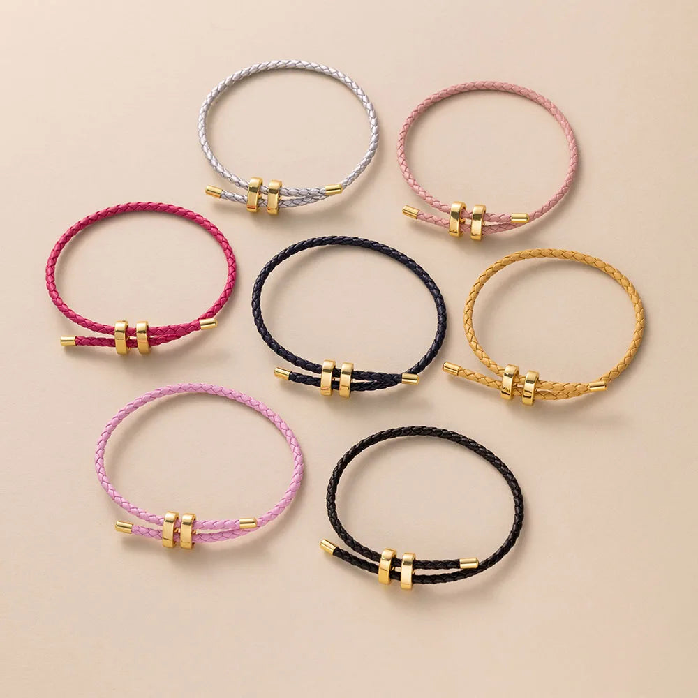 1Pcs Einstellbare Geflochtene Acht-Zeichen Schnalle Leder Armband Für Paar Männer Frauen Armreif Schmuck Machen Zubehör Großhandel
