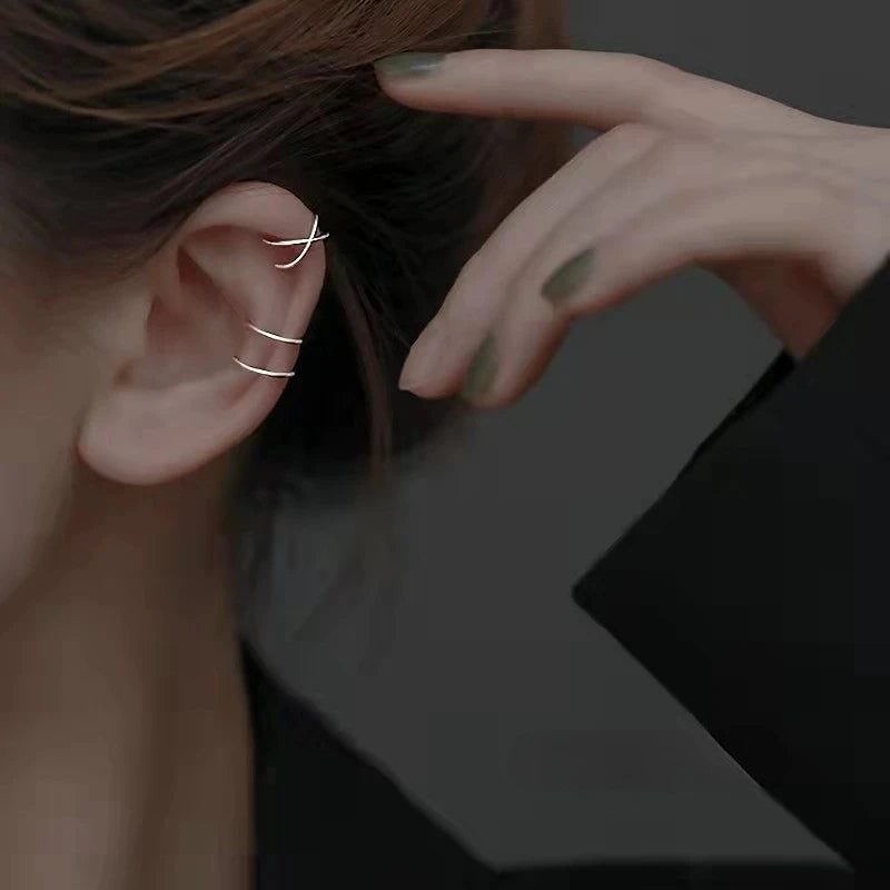 Edelstahl-Clip-Ohrringe für Frauen, hochwertig, kreativ, einfach, C, nicht durchdringend, Ohrclip, Manschette, Ohrschnalle, Trend, Schmuck, Geschenk