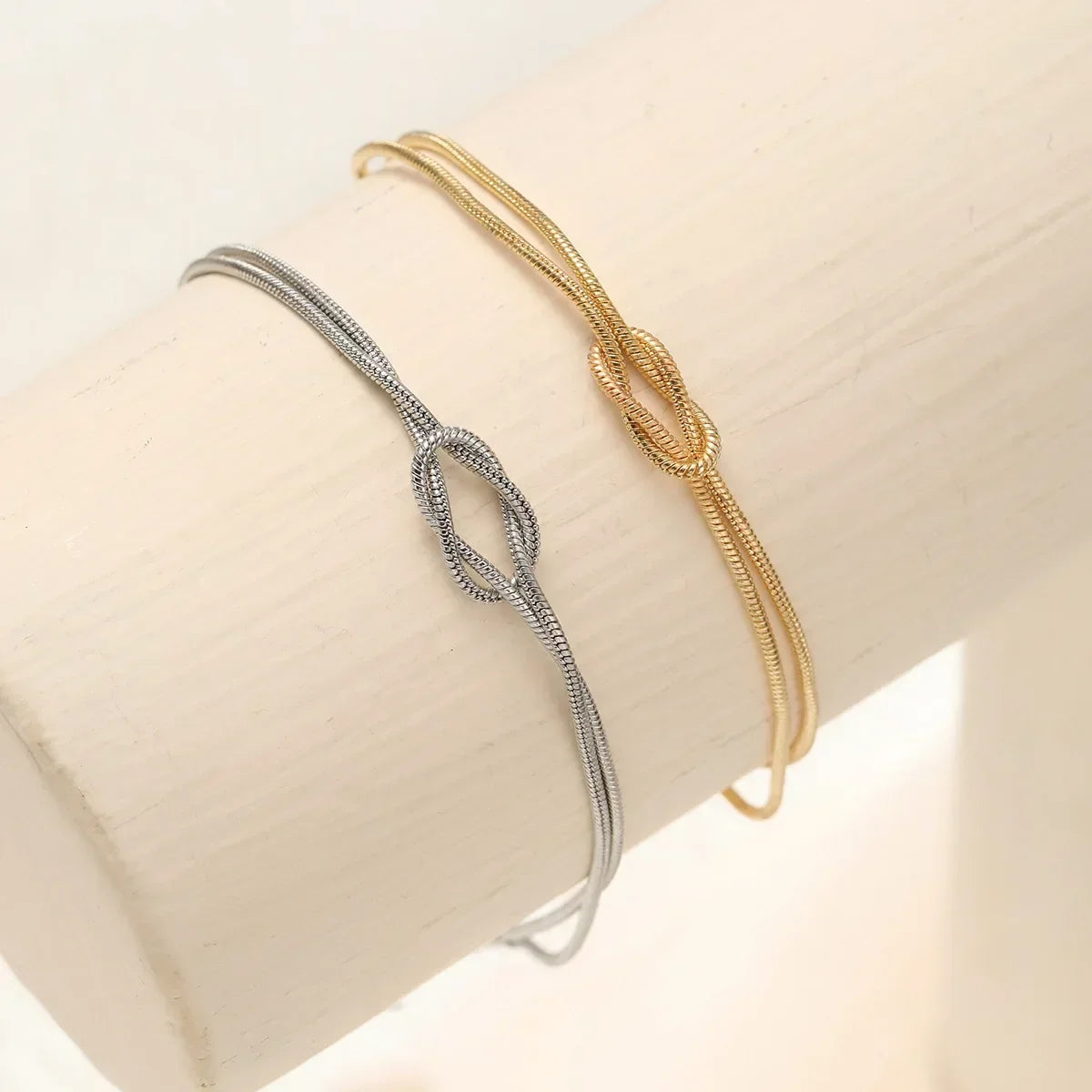 Lats einfache Metall handgemachte Knoten Paar Armband für Frauen Männer Gold Silber Farbe Valentinstag Modeschmuck Geschenke