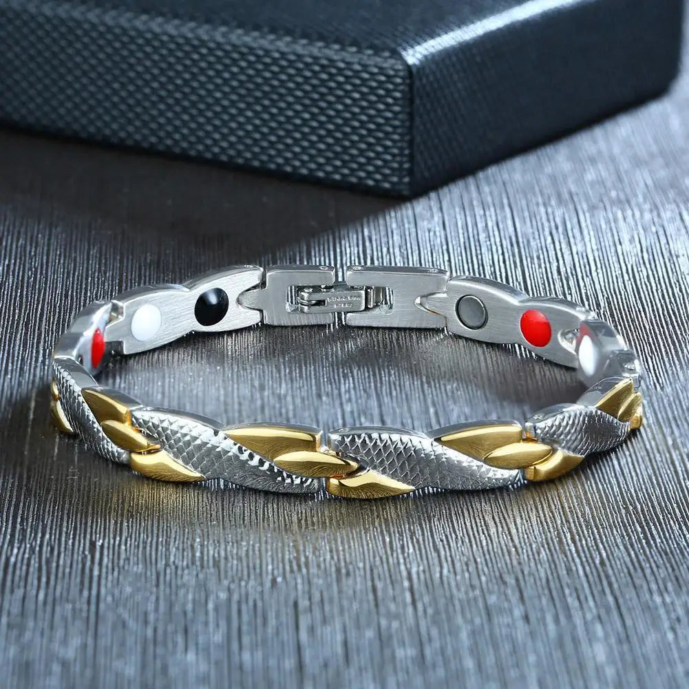 2024 neue Drachen Muster Twisted Gesunde Magnetische Magnet Armband für Frauen Power Therapie Magnete Armbänder Armreifen für Frauen Männer
