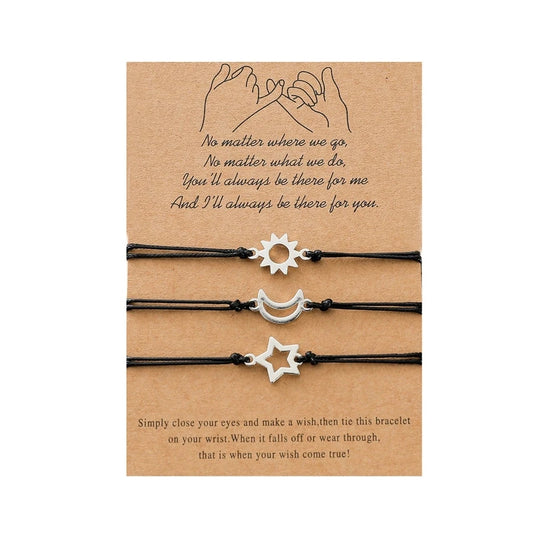 3 teile/los Freundschaft karte Armbänder Langstrecken beziehung versprechen Armband Party Geburtstags geschenk für beste Freunde Schwestern