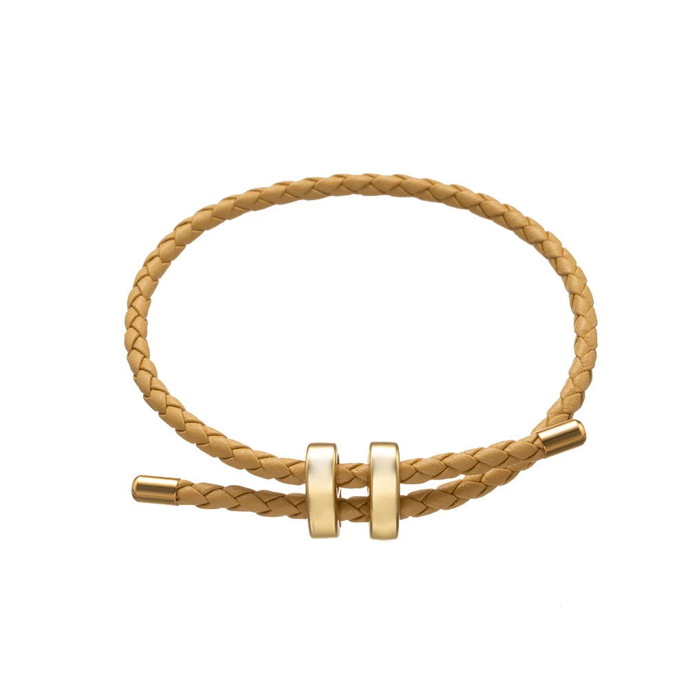 1Pcs Einstellbare Geflochtene Acht-Zeichen Schnalle Leder Armband Für Paar Männer Frauen Armreif Schmuck Machen Zubehör Großhandel
