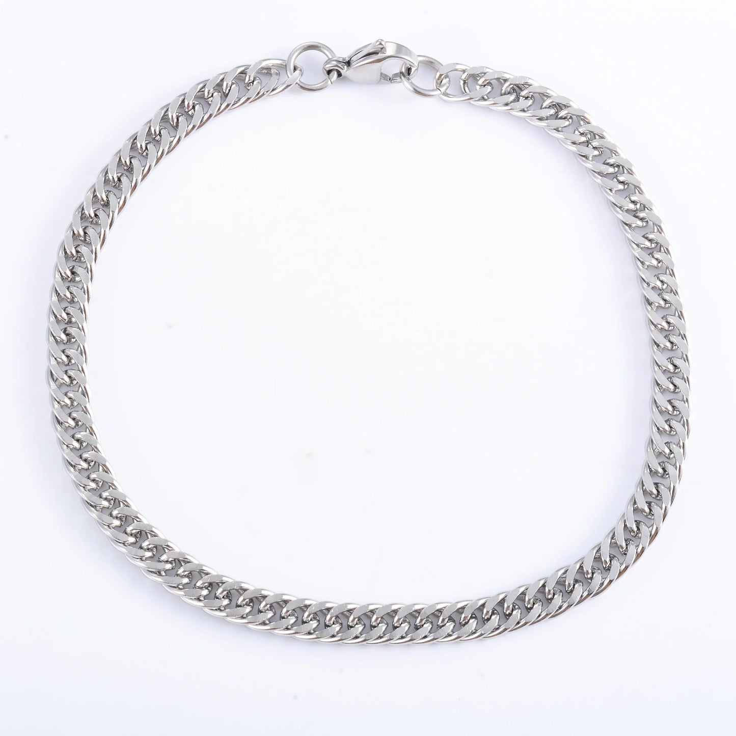 Herren Edelstahl Kubanische Panzerkette Link Armband für Punk Hiphop Junge Silber Farbe Armband Metall Schmuck Zubehör Geschenk
