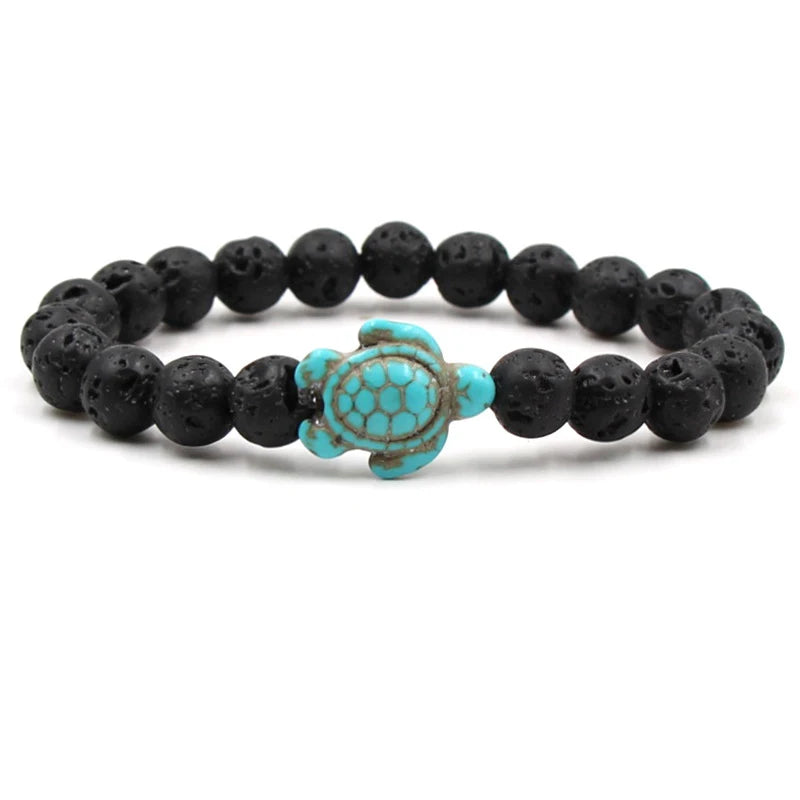 Neue Meeresschildkröte Perlen Armbänder Für Frauen Männer Klassische 14 Farben Naturstein Elastische Freundschaft Armband Strand Schmuck Geschenke