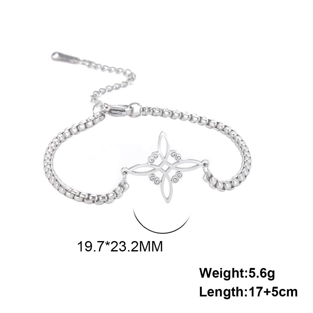 Hexerei Irish Celtic Knot Charms Armbänder Edelstahl Hexenknoten Kette Armband Damen Herren Vintage Liebe Schmuck Geschenke