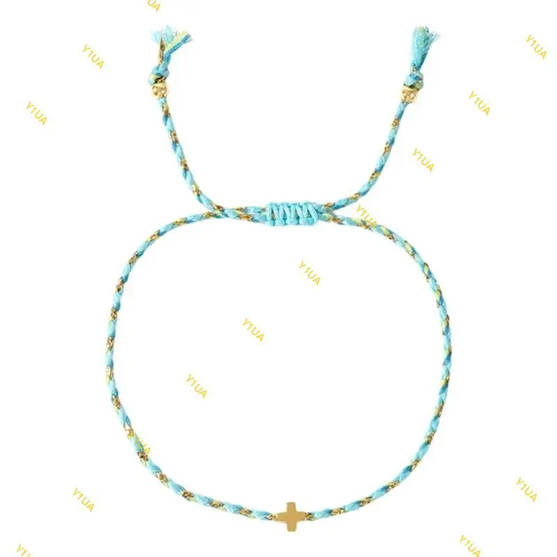 Y1ua Mehrzweck vier Farbwatte -Baumwollseilkreuze Armband für Männer und Frauen tragen