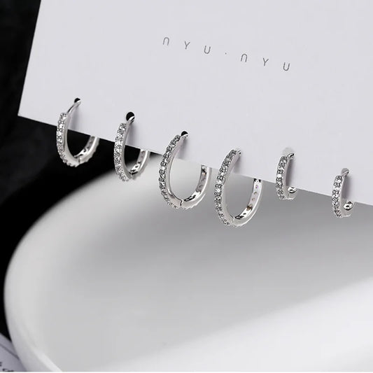 100 % echtes 925er Sterlingsilber, minimalistische böhmische runde Ohrschnalle für Frauen, Punk, Unisex, Rock-Creolen, Schmuckzubehör