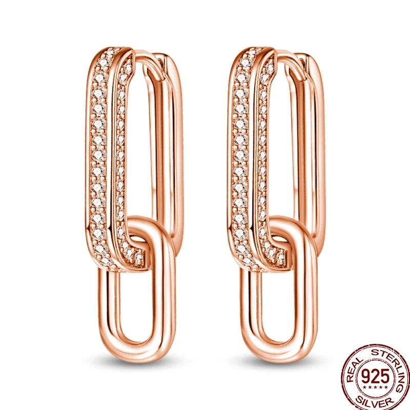 Ohrnadel aus 925er-Sterlingsilber, minimalistisch, gedreht, rund, Gold, Creolen, modisch, Zirkon, Ohrschnalle, Hochzeit, Damenschmuck, Geschenk