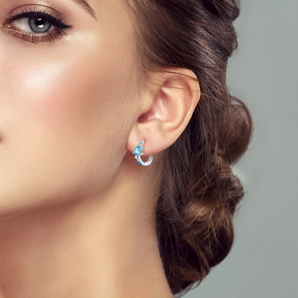 Creolen aus 925er Silber für Damen, Pendientes, Mond, Sonne, Original-Ohrringe, Modeschmuck