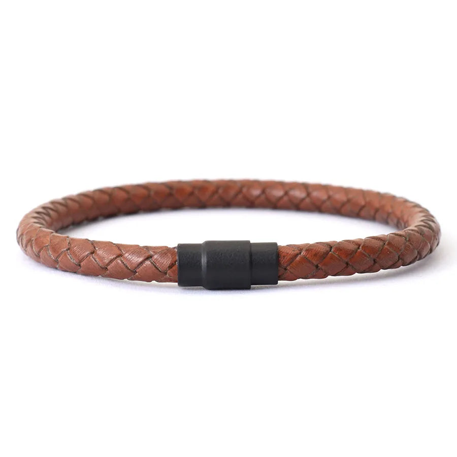 Noter Herren Leder Armband Armreif schwarz Magnets chnalle passend zu stapelbaren Braslet Freizeit zubehör Pulsera Hombre Schmuck