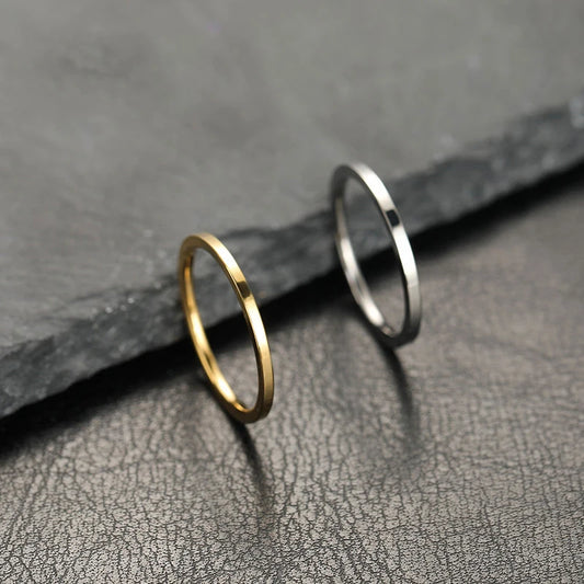 2mm super feine Edelstahl ringe Mode flach in kugelförmigen Titan ring Schmuck zubehör