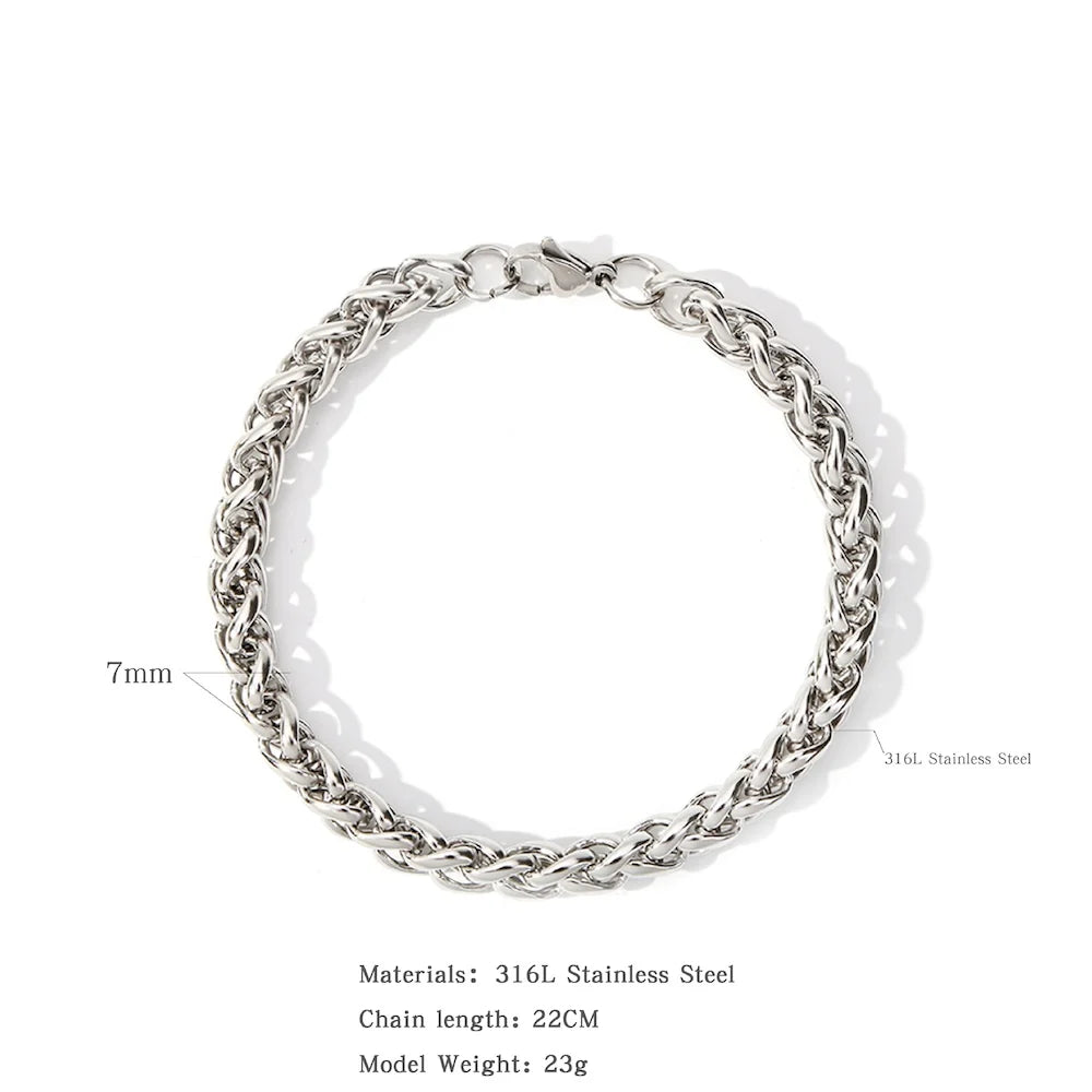 Hip Hop Edelstahl Wirbelsäule Kette Armband Einfache Männer Titan Stahl Schmuck Mode Party Zubehör Geschenke