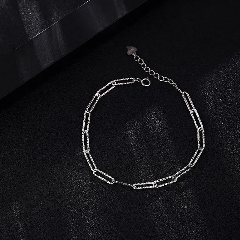 Panjbj sterling silber linie extrem feines armband für frauen lieben haert perle koreanisch ins süßes schmuck geschenk drops hipping