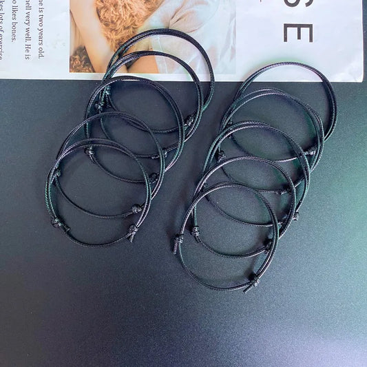 10 teile/lose Einstellbare Wachs Seil Fußkettchen für Frauen Männer Schwarz Rot Weiß Bunte Mode Fuß Armband Großhandel Schmuck Dropshippin