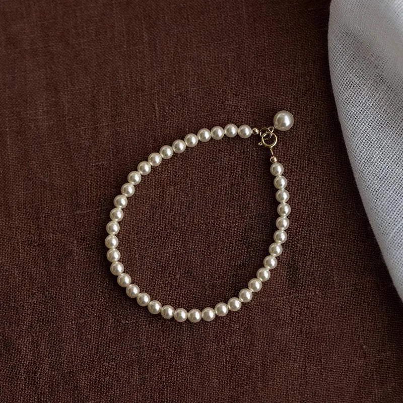 Panjbj sterling silber linie extrem feines armband für frauen lieben haert perle koreanisch ins süßes schmuck geschenk drops hipping