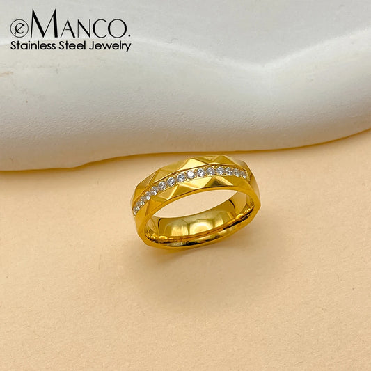 eManco Neue Minimalistische Dünne Ringe für Frauen Hochzeit Brillante Kubikzircon Hohe Qualität Vielseitig Weibliche Finger Ring Schmuck