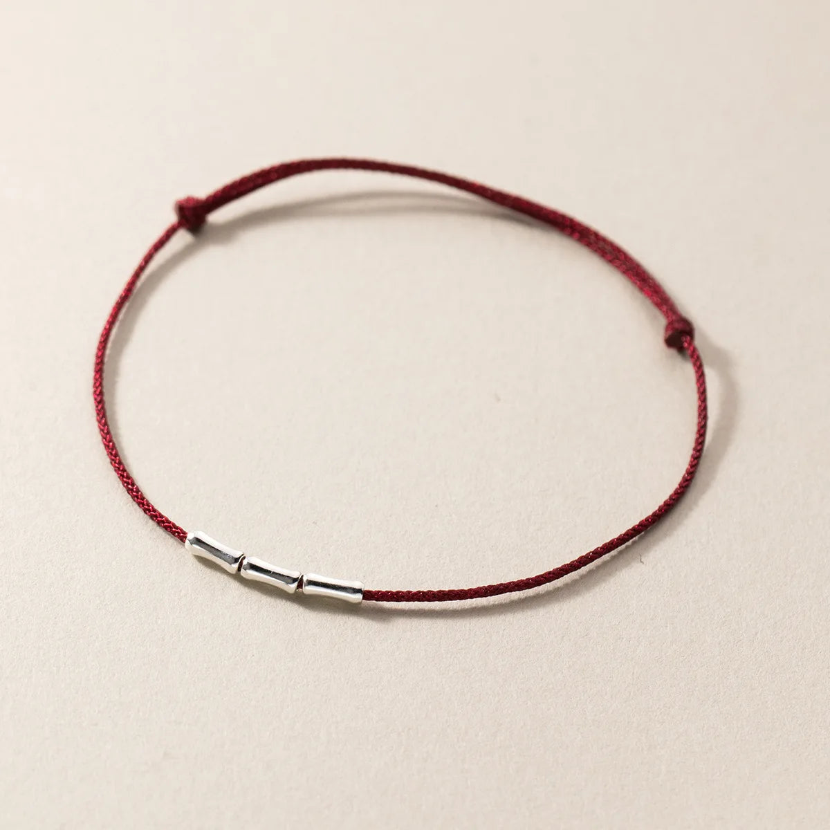 25cm Glück 925 Silber Seil Armbänder Frauen Silber Bambus Joint Tube Design rote Faden linie Schnur Armbänder für Frauen Mädchen
