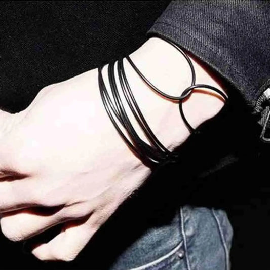 10 Stück schwarze Silikon dünne Armbänder Sport Mode Armband Gummiringe Haarringe Gummibänder Männer Frauen Zubehör