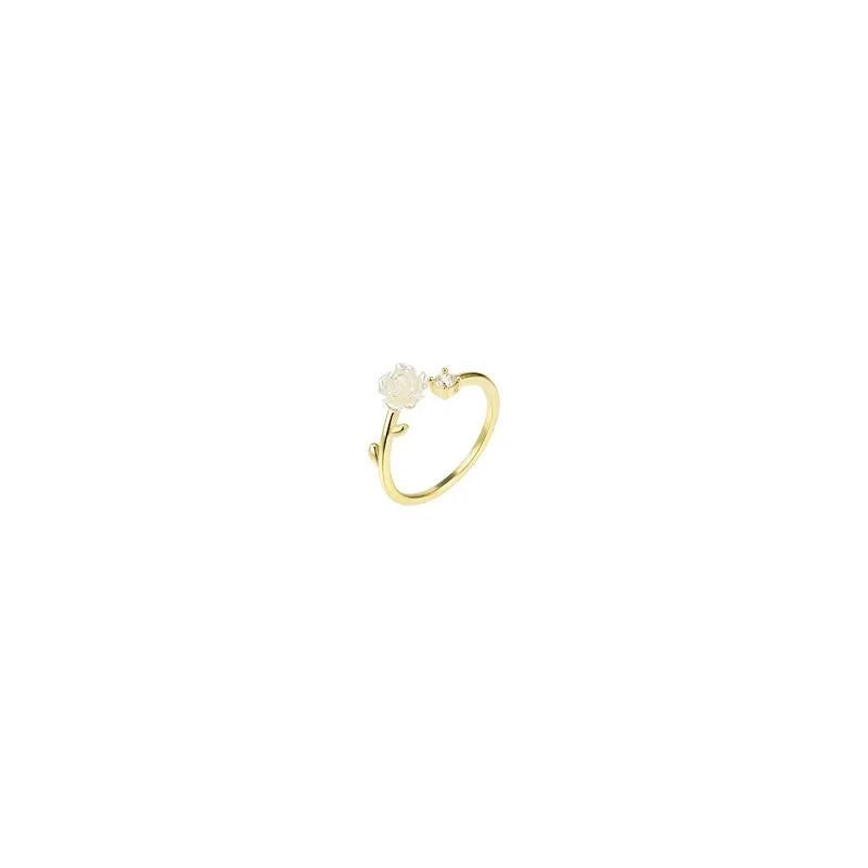 Zirkonia Rose Kirschblüte Tulpe Luxus Zirkon Blume Öffnung Ringe für Frauen Kubisch Einstellbare Finger Ring Hochzeit Schmuck