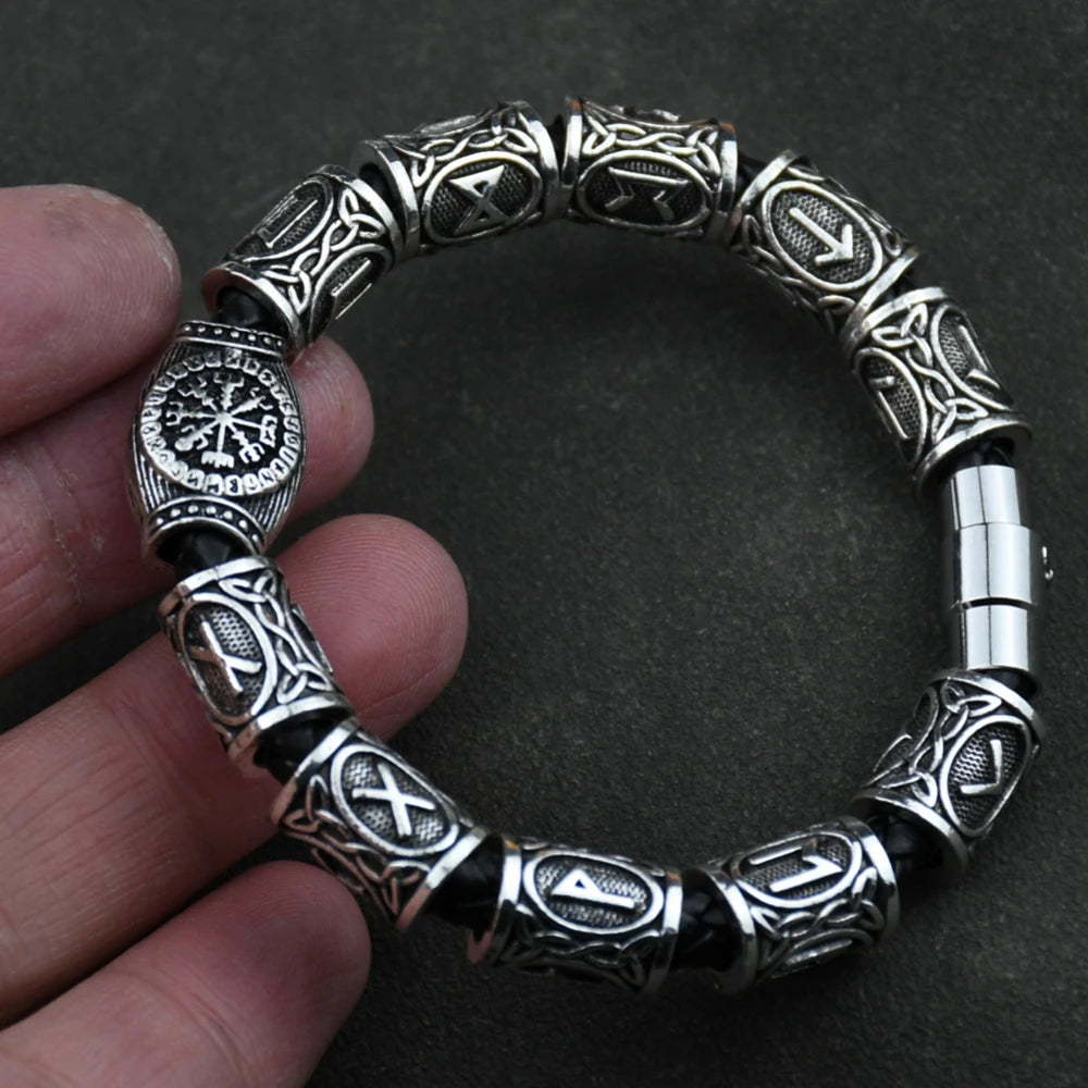 Nordisches Runen-Armband Vikingo 3 Stück/11 Stück/13 Stück/15 Stück Runen-Perlen Vegvisir Kompass Amulett Wikinger-Armband Slawisches Zubehör