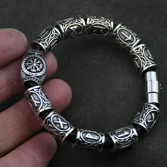 Nordisches Runen-Armband Vikingo 3 Stück/11 Stück/13 Stück/15 Stück Runen-Perlen Vegvisir Kompass Amulett Wikinger-Armband Slawisches Zubehör