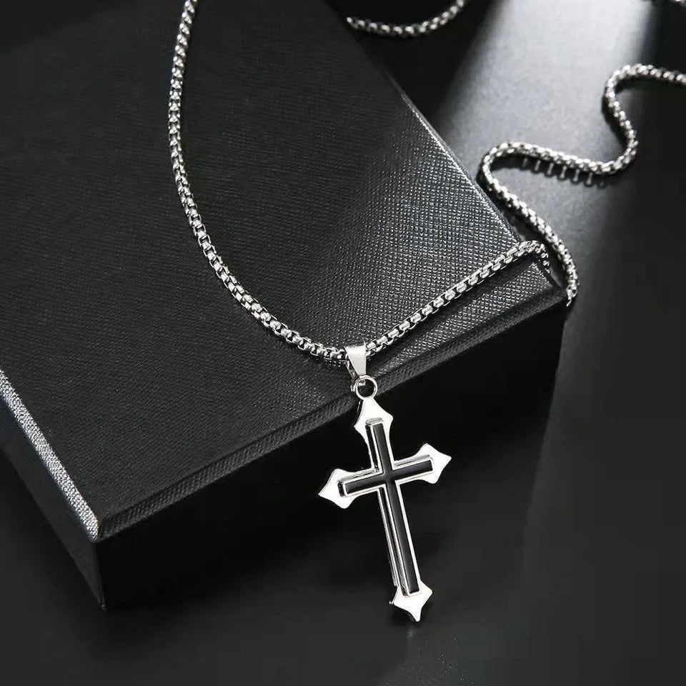 Vintage Gothic Hohl Kreuz Anhänger Halskette Silber Farbe Coole Street Style Für Männer Frauen Geschenk Großhandel Hals Schmuck