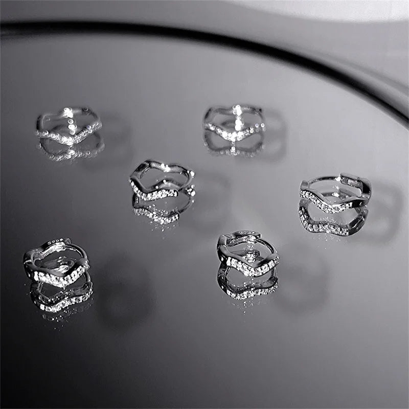 1PCS Edelstahl Minimal Creolen Kristall Zirkonia Kleine Huggie Dünne Knorpel Ohrring Helix Tragus Piercing Schmuck