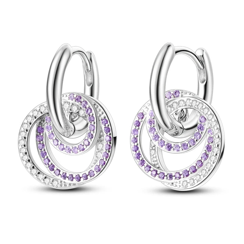 Heißer Verkauf 925 Sterling Silber Original Vielseitige Eardrop Ohrring Stern Mond Klee Creolen Für Frauen Hochzeit Verlobung Geschenk
