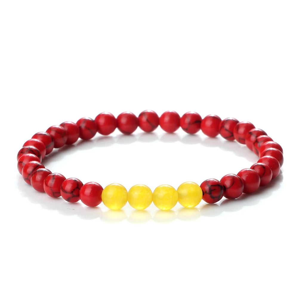 Klassisches Naturstein-Armband mit Palästina-Flagge, für Männer und Frauen, Nationalflagge, Perlenarmband, Weihnachtsgebetsperlen, Anbetung, Schmuck, Geschenk