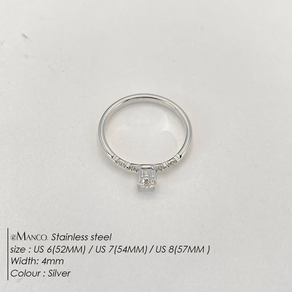 eManco Ehering Ewigkeit Ringe Frauen Brillante Runde Zirkonia Luxus Verlobungsring Dünne Elegante Weibliche Schmuck