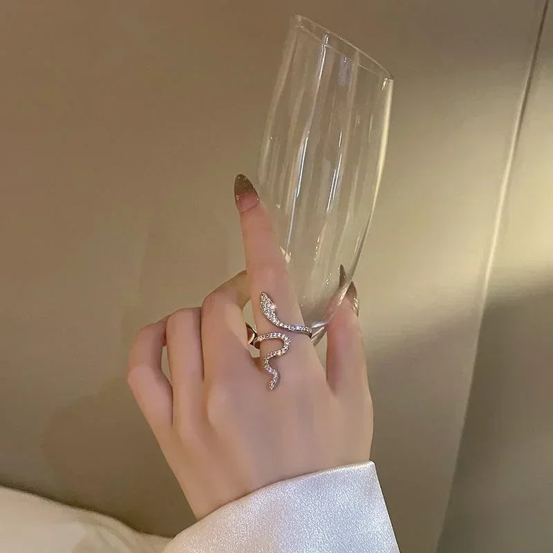 Frauen Gothic Open Snake Ring Einstellbare Tier Ringe Reptil Mode Punk Persönlichkeit Schmuck Zubehör Schmuck Tentakel