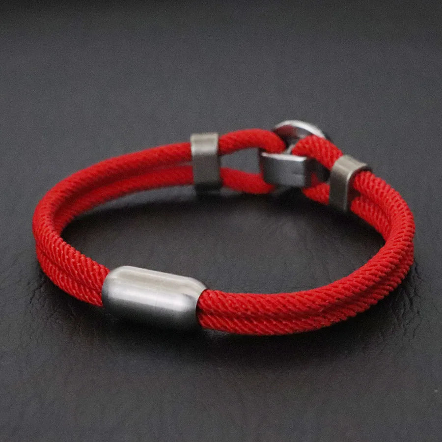 Premium Herrenarmband Wikinger Nautical Compass Armband Bilayer Grade A 4mm Rundes Seil Wickelarmband Starke Magnetschnalle Pulseria