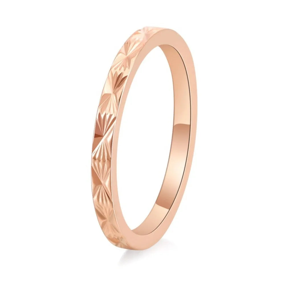 Kolmnsta 2mm Titan Stahl Stapelbare Hochzeit Ringe Für Frauen Minimalistischen Stern Kreuz Gravierte Finger Ring Paar Schmuck Anillos
