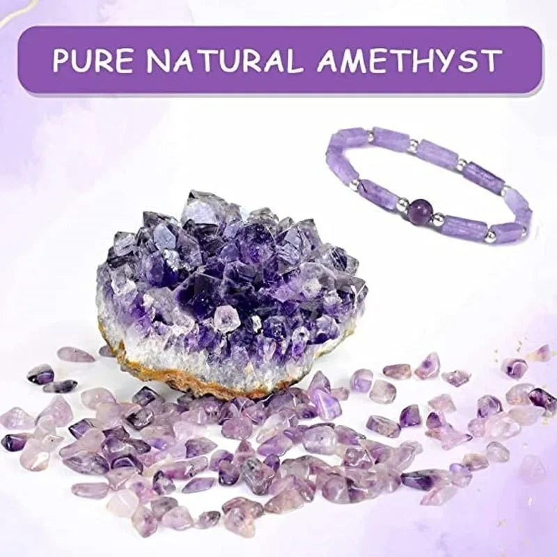 Natürliches Amethyst-Körperreinigungs-Schlankheitsarmband, Stein-Energie-Armbänder für Frauen, Müdigkeitslinderung, Heilung, Yoga
