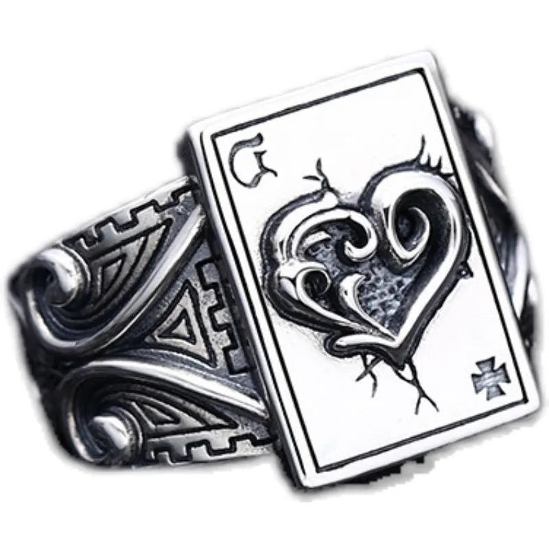 Mode Öffnung Ringe für Frauen Männer Spielkarte Finger Edelstahl Glück Poker Ring Party Mode Schmuck Geschenke Zubehör
