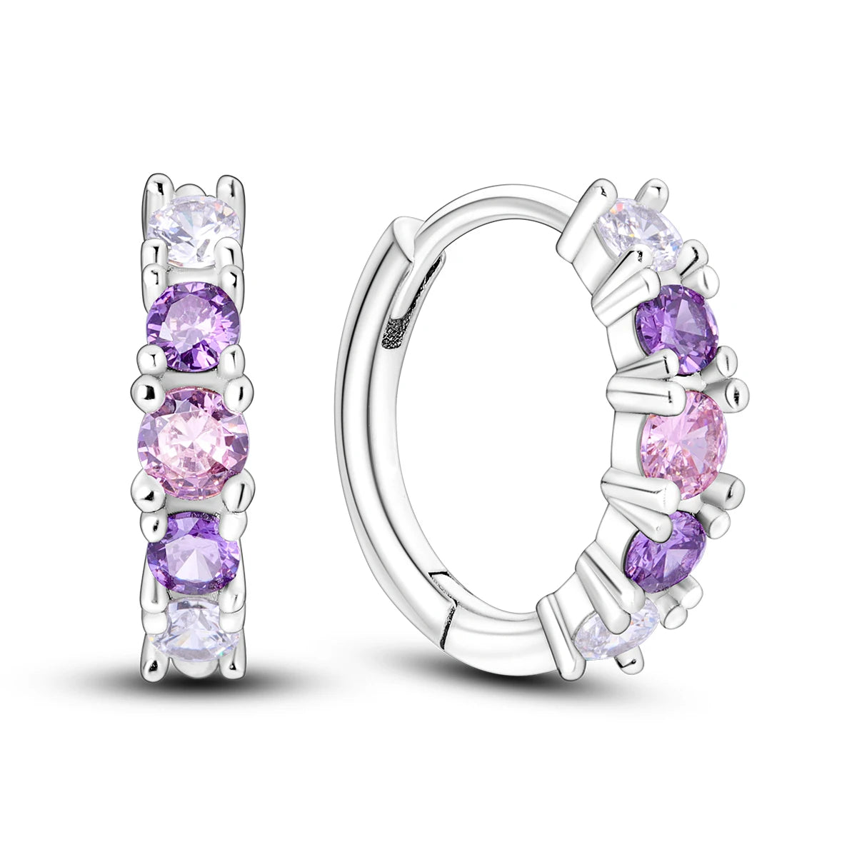 Creolen aus 925er Silber für Damen, Pendientes, Mond, Sonne, Original-Ohrringe, Modeschmuck