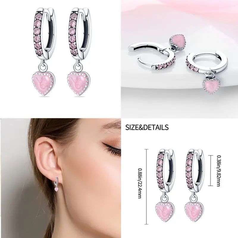 2024 Hotsale Ohrringe aus 925er-Sterlingsilber, Creolen mit Pavé-CZ-U-Form, Zirkon für Frauen, funkelnd, mit Größe, Modellanzeige