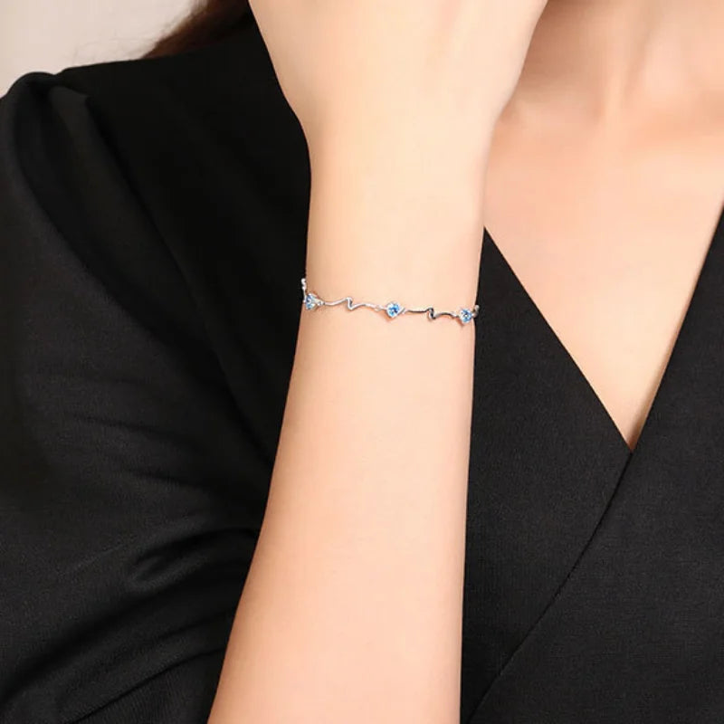 925 Sterling Silber schöne Sterne Armbänder für Frauen koreanische Designer Party Hochzeit Modeschmuck Weihnachts geschenke Drops hipping