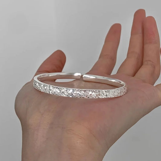 Neue 925 Luxus Glänzende Knochen Armreifen Weibliche Silber Farbe Party Zubehör Glitzern Manschette Armband für Frauen Hochzeit Geschenk