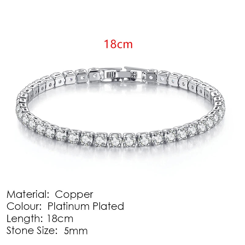 Silber Farbe 2,5/3/4/5mm Zirkon Tennis Armband Für Frauen Männer Dazzling Kristall Hand kette Hochzeit Geschenk Punk Mode Schmuck