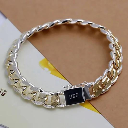Feines 925er-Sterlingsilber, edle, schöne Kette, solides Armband für Damen und Herren, Charms, Party-Geschenk, Hochzeit, Modeschmuck, heißes Modell