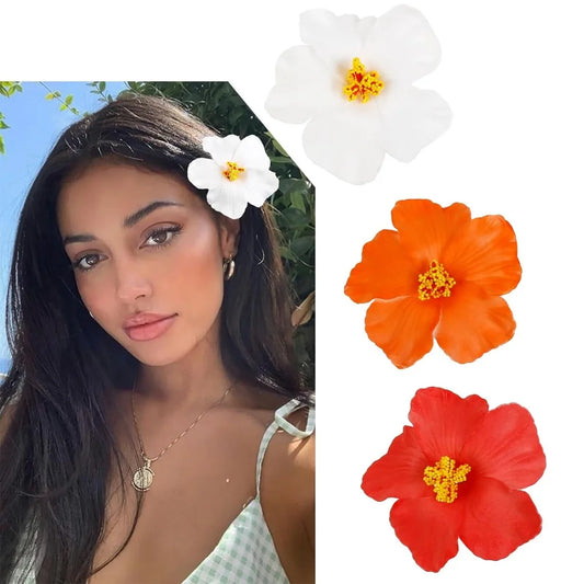 Kopfbedeckung, hawaiianische Blumen-Haarspangen, romantische Haar-Accessoires, BB-Haarspange, geeignet für Urlaub, Strandpartys, seitlicher Pony-Clip für Damen