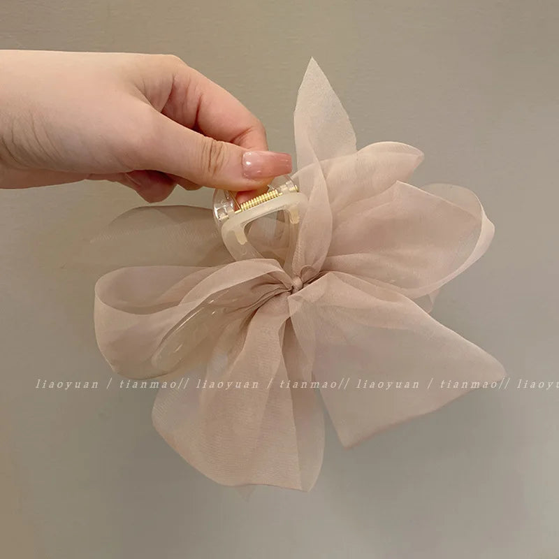 Neue Mesh Bogen Grip Clip Weibliche Pferdeschwanz Geflecht Haar Klaue Clip Elegante Mädchen Haar Clip Haar Zubehör Geschenk Kopfschmuck