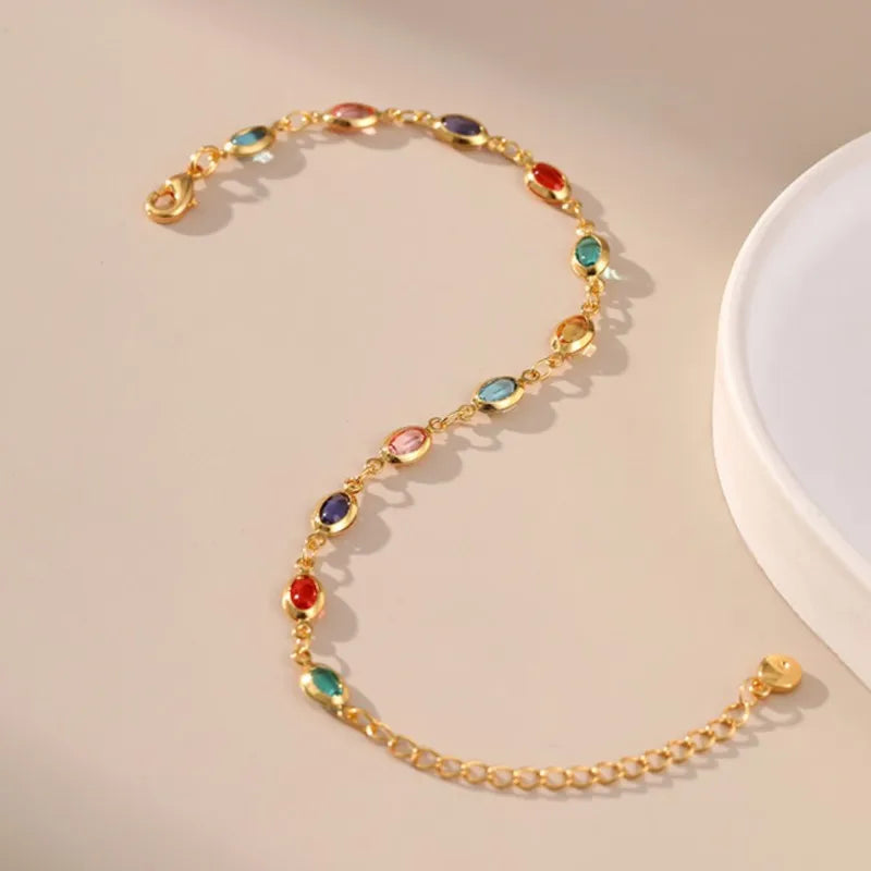 Elegantes 18 Karat vergoldetes buntes Strass-Perlen-Armband für Frauen, 2025, neuer Trend, Armbänder, Party-Schmuck, Geschenke