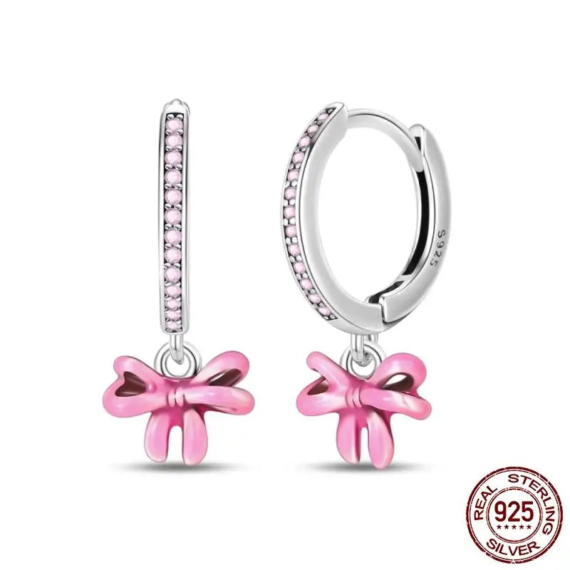 Leuchtende Muschel-Ohrringe für Damen, Original-Ohrringe aus 925er-Sterlingsilber, Pavé-CZ-Stern, Mond, Creolen, Verlobung, Hochzeit, Schmuck