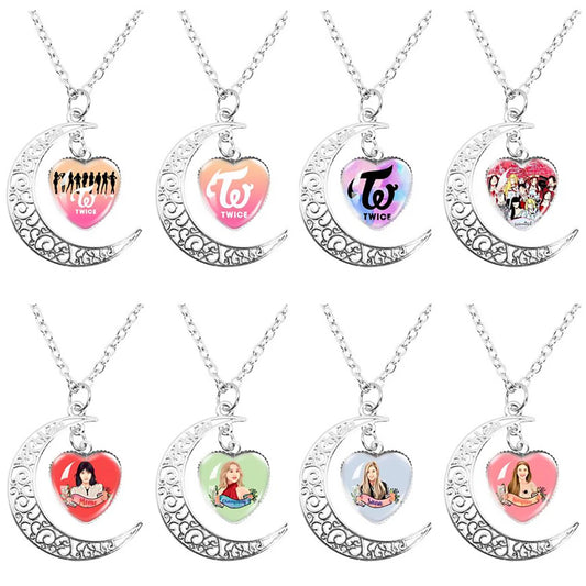 Zweimal CANDYBONG Z Logo Mond Halskette Geschenke Herzform Damen Mode Herren Charm Schmuck Mädchen Jungen Accessoires Party