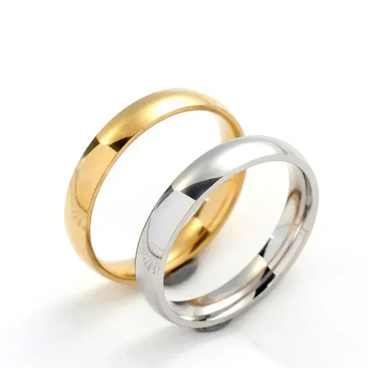 Modischer, schlichter, glatter Edelstahlring für Damen und Herren, klassische Paarringe, Hochzeit, Verlobung, Schmuck